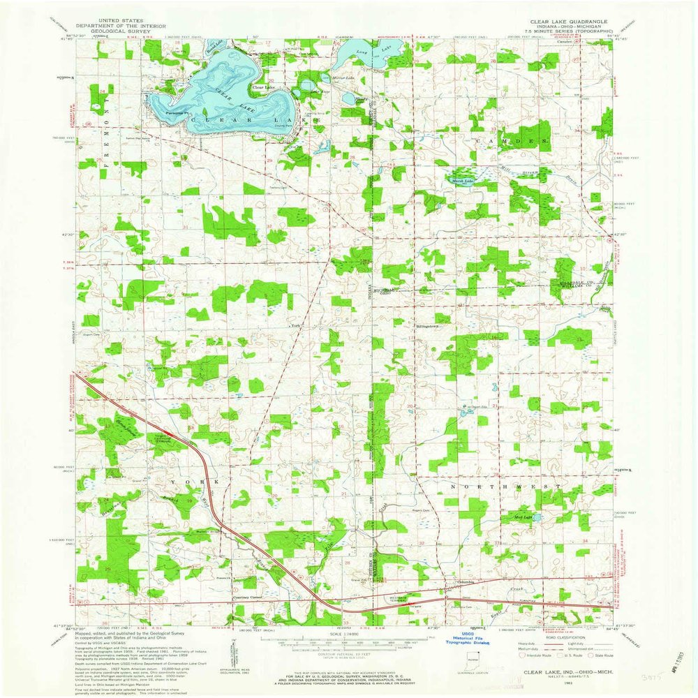 YellowMaps Clear Lake in topo map, 1:24000 Scale, 7.5 X 7.5 Minute, Historical, 1961, Updated 1963, 27 x 22.1 in - Tyvek