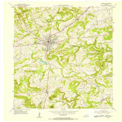 YellowMaps Marion KY topo map, 1:24000 Scale, 7.5 X 7.5 Minute, Historical, 1954, Updated 1955, 27.4 x 22.5 in - Polypropylene