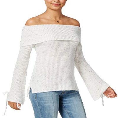 American Rag Juniors Off The Shoulder Sweater Cream XL