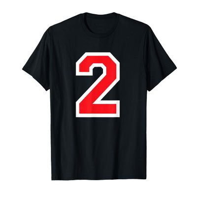 #2 Jersey Uniform Varsity Sports Number, 2nd Place T-Shirt