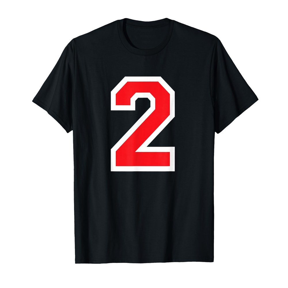 #2 Jersey Uniform Varsity Sports Number, 2nd Place T-Shirt