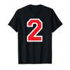 #2 Jersey Uniform Varsity Sports Number, 2nd Place T-Shirt view 1