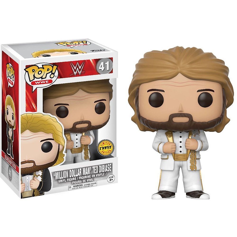 Funko Million Dollar Man Ted DiBiase (Chase Edition): WWE x POP! WWE Vinyl Figure & 1 PET Plastic Graphical Protector Bundle [#041/14254 - B]