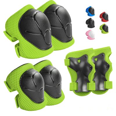 Kids Protective Gear Set Wemfg Knee Pads for Kids 3-8 Years Toddler Knee and Elbow Pads with Wrist Guards 3 in 1 for Skating Cycling Bike Rollerblading Scooter(Green)