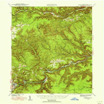 YellowMaps Benezette PA topo map, 1:62500 Scale, 15 X 15 Minute, Historical, 1941, Updated 1955, 20.9 x 17 in - Tyvek