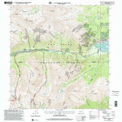 YellowMaps Mount Elbert CO topo map, 1:24000 Scale, 7.5 X 7.5 Minute, Historical, 1994, Updated 2001, 26.7 x 21.9 in - Polypropylene