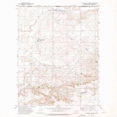 YellowMaps Si Merrell Slough MT topo map, 1:24000 Scale, 7.5 X 7.5 Minute, Historical, 1973, Updated 1976, 27.1 x 22.2 in - Polypropylene
