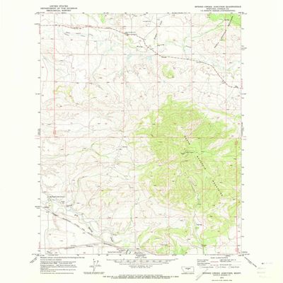 YellowMaps Spring Creek Junction MT topo map, 1:24000 Scale, 7.5 X 7.5 Minute, Historical, 1970, Updated 1973, 26.8 x 21.9 in - Polypropylene