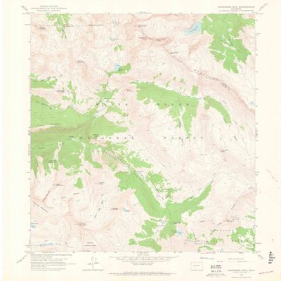 YellowMaps Snowmass Mountain CO topo map, 1:24000 Scale, 7.5 X 7.5 Minute, Historical, 1960, Updated 1964, 26.9 x 22.2 in - Polypropylene