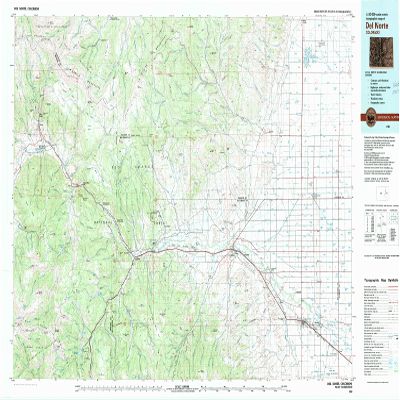 Del Norte CO topo map, 1:100000 Scale, 30 X 60 Minute, Historical, 1982, Updated 1983, 24.2 x 41.1 in - Polypropylene