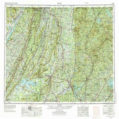 YellowMaps Rome GA topo map, 1:250000 Scale, 1 X 2 Degree, Historical, 1958, Updated 1974, 22 x 32.1 in - Polypropylene