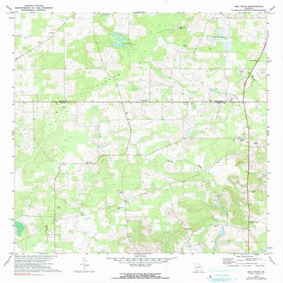 YellowMaps Gee Pond GA topo map, 1:24000 Scale, 7.5 X 7.5 Minute, Historical, 1971, Updated 1991, 26.8 x 22 in - Polypropylene