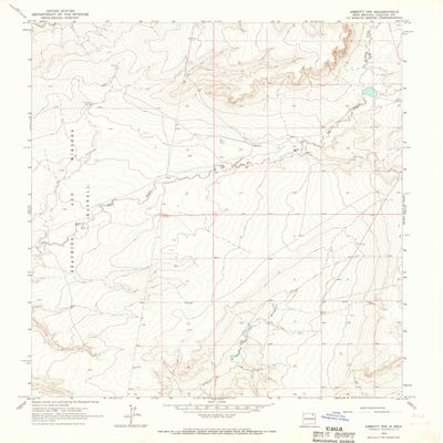 YellowMaps Abbott NW NM topo map, 1:24000 Scale, 7.5 X 7.5 Minute, Historical, 1965, Updated 1967, 27 x 22 in - Polypropylene