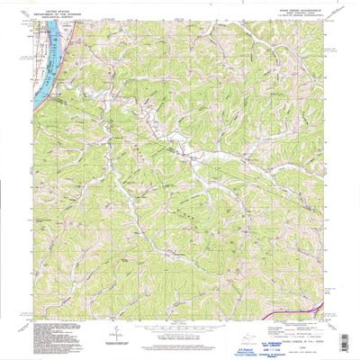 YellowMaps Pond Creek WV topo map, 1:24000 Scale, 7.5 X 7.5 Minute, Historical, 1994, Updated 1998, 27.3 x 21.9 in - Polypropylene