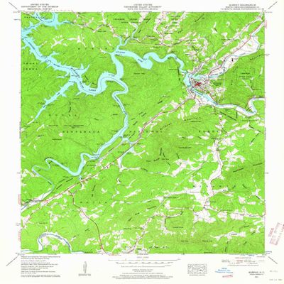 YellowMaps Murphy NC topo map, 1:24000 Scale, 7.5 X 7.5 Minute, Historical, 1957, Updated 1963, 26.8 x 21.8 in - Polypropylene