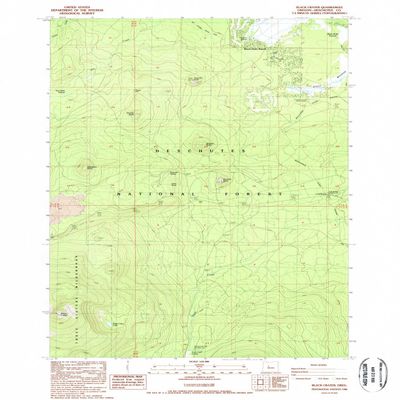 YellowMaps Black Crater OR topo map, 1:24000 Scale, 7.5 X 7.5 Minute, Historical, 1988, Updated 1988, 26.9 x 21.9 in - Polypropylene