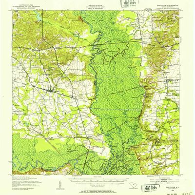 YellowMaps Eastover SC topo map, 1:62500 Scale, 15 X 15 Minute, Historical, 1943, Updated 1953, 20.7 x 17 in - Polypropylene
