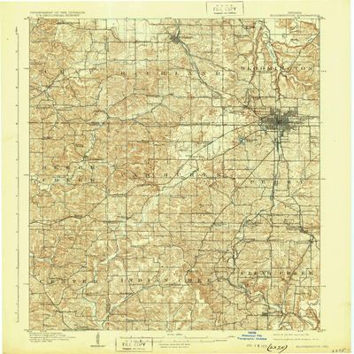 YellowMaps Bloomington in topo map, 1:62500 Scale, 15 X 15 Minute, Historical, 1910, Updated 1931, 19.8 x 16.5 in - Polypropylene