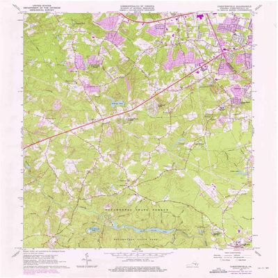 YellowMaps Chesterfield VA topo map, 1:24000 Scale, 7.5 X 7.5 Minute, Historical, 1963, Updated 1975, 26.9 x 22.1 in - Polypropylene