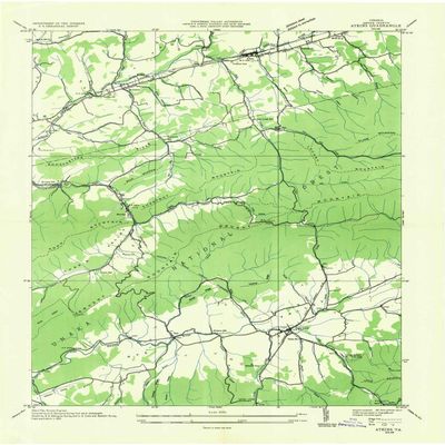 YellowMaps Atkins VA topo map, 1:24000 Scale, 7.5 X 7.5 Minute, Historical, 1935, 26.9 x 22 in - Tyvek
