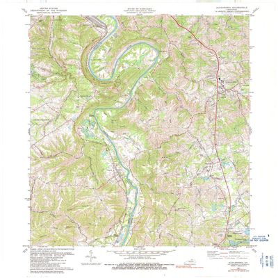 YellowMaps Alexandria KY topo map, 1:24000 Scale, 7.5 X 7.5 Minute, Historical, 1981, Updated 1991, 27.4 x 22.5 in - Polypropylene