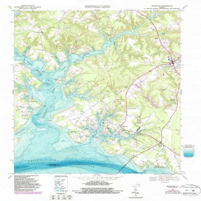 YellowMaps Irvington VA topo map, 1:24000 Scale, 7.5 X 7.5 Minute, Historical, 1968, Updated 1987, 28.1 x 21.9 in - Tyvek