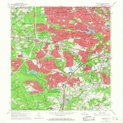 YellowMaps Annandale VA topo map, 1:24000 Scale, 7.5 X 7.5 Minute, Historical, 1965, Updated 1968, 27 x 22 in - Polypropylene