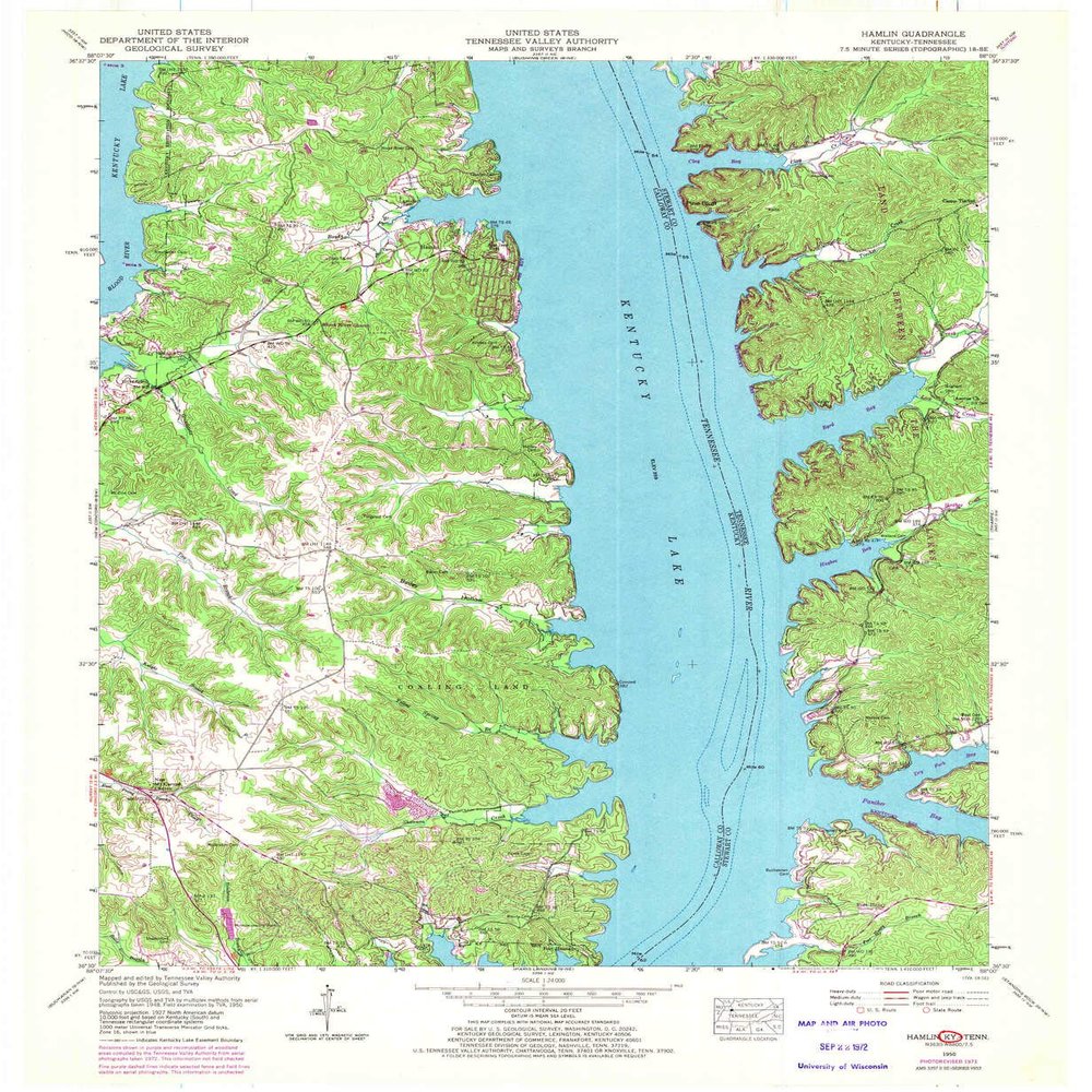 YellowMaps Hamlin KY topo map, 1:24000 Scale, 7.5 X 7.5 Minute, Historical, 1950, Updated 1972, 27.4 x 22.5 in - Tyvek