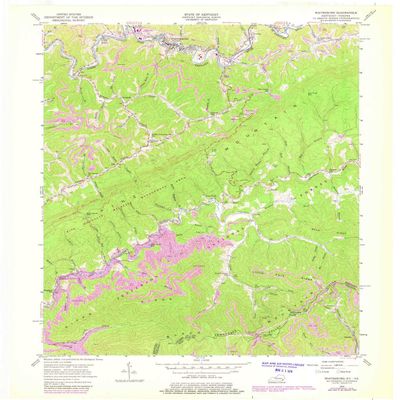 YellowMaps Whitesburg KY topo map, 1:24000 Scale, 7.5 X 7.5 Minute, Historical, 1954, Updated 1978, 27.4 x 23 in - Polypropylene