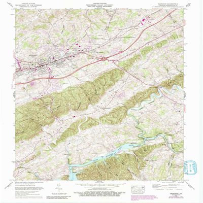YellowMaps Abingdon VA topo map, 1:24000 Scale, 7.5 X 7.5 Minute, Historical, 1960, Updated 1993, 27 x 22 in - Tyvek