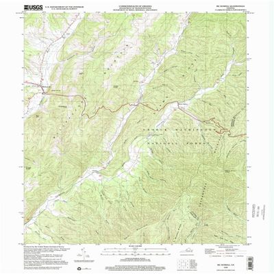 Mc Dowell VA topo map, 1:24000 Scale, 7.5 X 7.5 Minute, Historical, 1999, Updated 2001, 26.8 x 21.9 in - Polypropylene