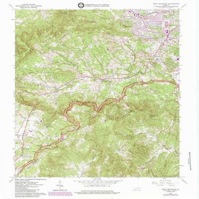 YellowMaps Bent Mountain VA topo map, 1:24000 Scale, 7.5 X 7.5 Minute, Historical, 1963, Updated 1984, 27 x 22 in - Polypropylene