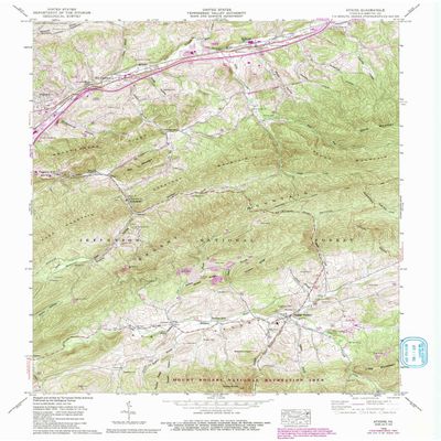 YellowMaps Atkins VA topo map, 1:24000 Scale, 7.5 X 7.5 Minute, Historical, 1958, Updated 1993, 27 x 22 in - Tyvek