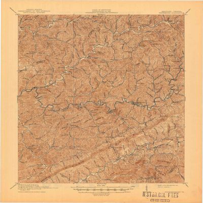 YellowMaps Whitesburg KY topo map, 1:62500 Scale, 15 X 15 Minute, Historical, 1915, Updated 1945, 21 x 17.1 in - Polypropylene