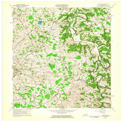 YellowMaps Center KY topo map, 1:24000 Scale, 7.5 X 7.5 Minute, Historical, 1961, Updated 1963, 27.4 x 22.5 in - Tyvek