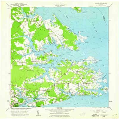 YellowMaps Achilles VA topo map, 1:24000 Scale, 7.5 X 7.5 Minute, Historical, 1957, Updated 1960, 27 x 22 in - Tyvek