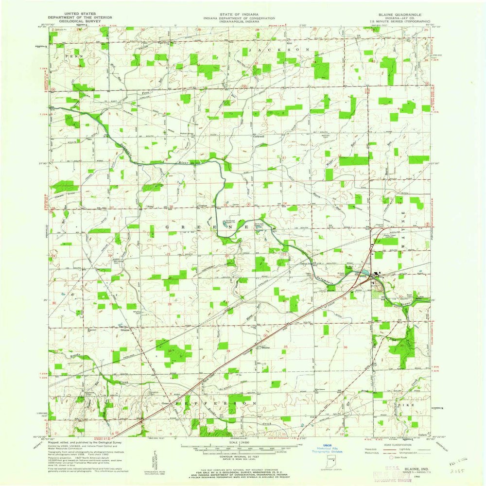 YellowMaps Blaine in topo map, 1:24000 Scale, 7.5 X 7.5 Minute, Historical, 1960, Updated 1961, 26.9 x 22.1 in - Polypropylene