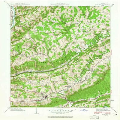 YellowMaps Gate City VA topo map, 1:24000 Scale, 7.5 X 7.5 Minute, Historical, 1938, Updated 1965, 27 x 22 in - Tyvek