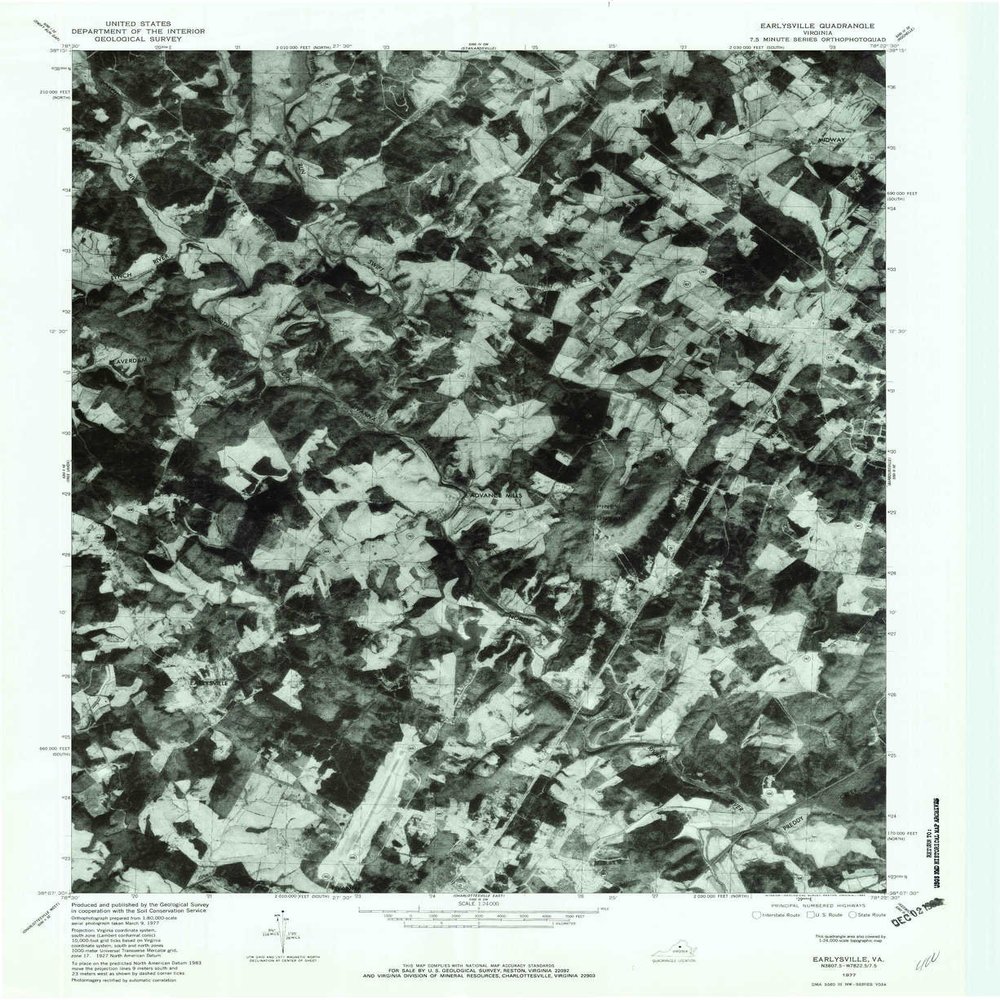 YellowMaps Earlysville VA topo map, 1:24000 Scale, 7.5 X 7.5 Minute, Historical, 1977, Updated 1982, 26.8 x 21.9 in - Polypropylene