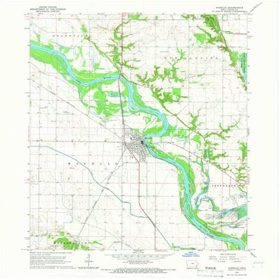 Wapello IA topo map, 1:24000 Scale, 7.5 X 7.5 Minute, Historical, 1965, Updated 1967, 27 x 22 in - Polypropylene