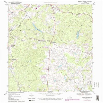 YellowMaps Boswells Tavern VA topo map, 1:24000 Scale, 7.5 X 7.5 Minute, Historical, 1970, Updated 1987, 27 x 22.1 in - Tyvek