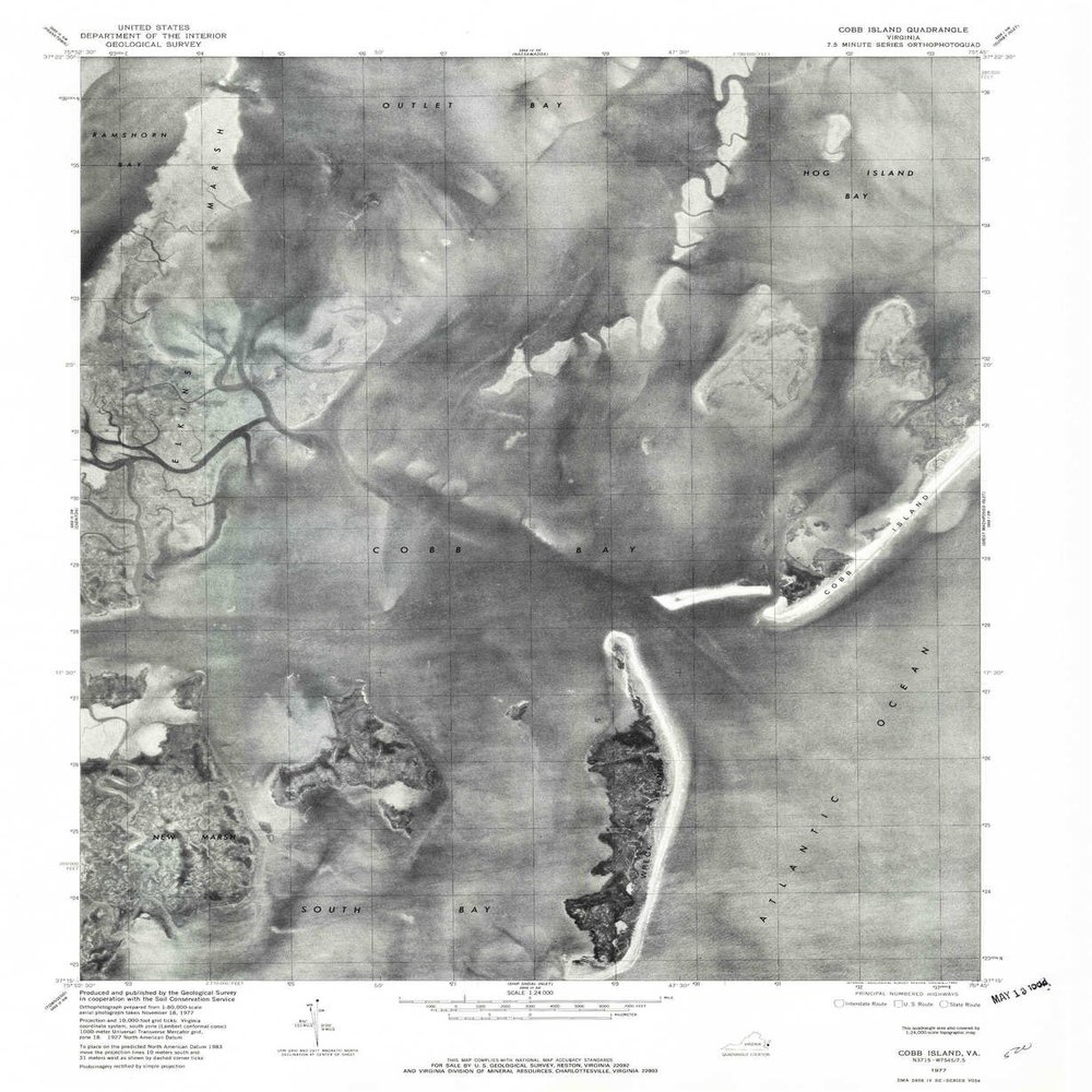 YellowMaps Cobb Island VA topo map, 1:24000 Scale, 7.5 X 7.5 Minute, Historical, 1977, Updated 1982, 26.7 x 21.9 in - Polypropylene