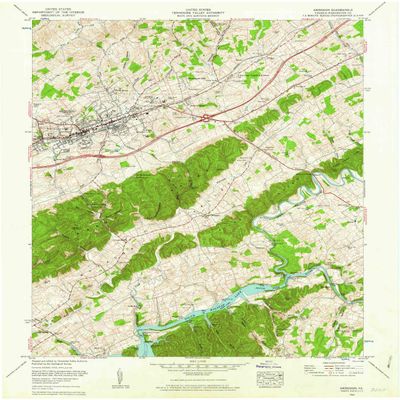 YellowMaps Abingdon VA topo map, 1:24000 Scale, 7.5 X 7.5 Minute, Historical, 1960, Updated 1962, 27 x 22 in - Tyvek