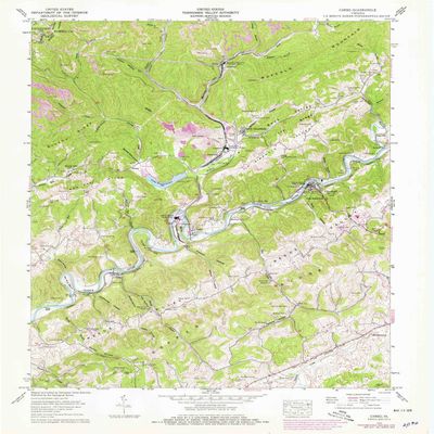 YellowMaps Carbo VA topo map, 1:24000 Scale, 7.5 X 7.5 Minute, Historical, 1958, Updated 1978, 26.9 x 22 in - Polypropylene