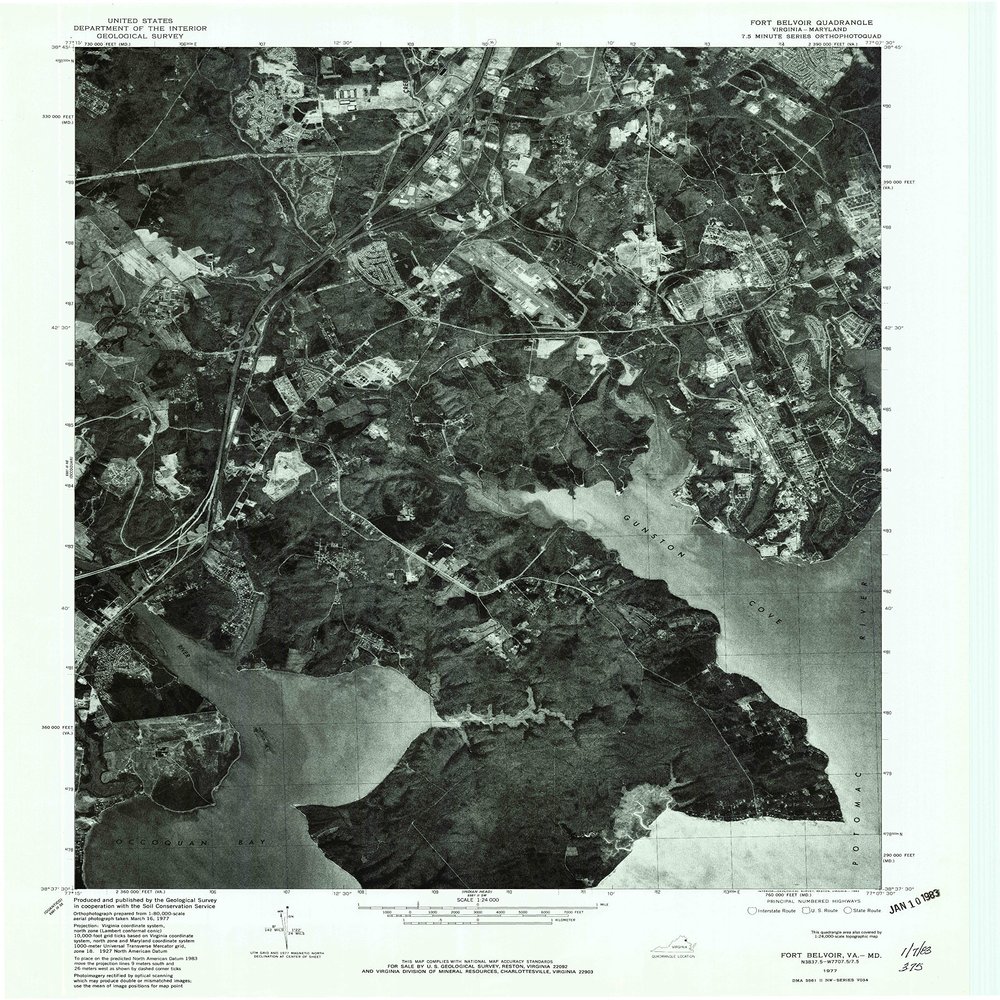 YellowMaps Fort Belvoir VA topo map, 1:24000 Scale, 7.5 X 7.5 Minute, Historical, 1977, Updated 1982, 26.8 x 21.9 in - Polypropylene