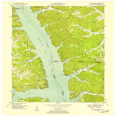 YellowMaps Rushing Creek TN topo map, 1:24000 Scale, 7.5 X 7.5 Minute, Historical, 1950, Updated 1953, 27.4 x 23 in - Tyvek