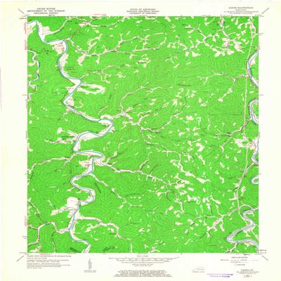 YellowMaps Canoe KY topo map, 1:24000 Scale, 7.5 X 7.5 Minute, Historical, 1961, Updated 1963, 27.4 x 22.5 in - Polypropylene