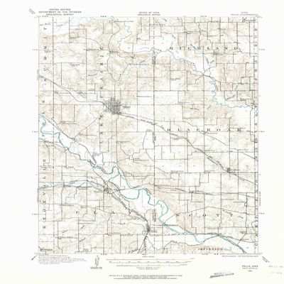 Pella IA topo map, 1:62500 Scale, 15 X 15 Minute, Historical, 1910, Updated 1974, 21 x 17.1 in - Polypropylene
