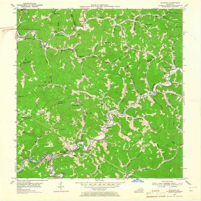 YellowMaps Blackey KY topo map, 1:24000 Scale, 7.5 X 7.5 Minute, Historical, 1954, Updated 1965, 27 x 22 in - Tyvek