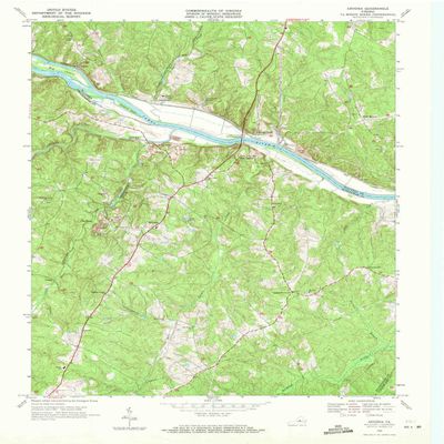 YellowMaps Arvonia VA topo map, 1:24000 Scale, 7.5 X 7.5 Minute, Historical, 1968, Updated 1971, 27 x 22 in - Polypropylene
